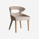 Silla de madera de fresno y poliéster en color marrón claro