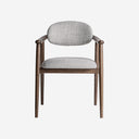 Silla de madera de fresno y poliéster en color marrón mate