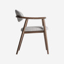 Silla de madera de fresno y poliéster en color marrón mate