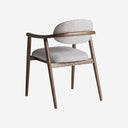 Silla de madera de fresno y poliéster en color marrón mate