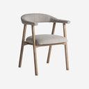 Silla de madera de fresno y poliéster en color marrón natural 57 x 55 x 74 cm