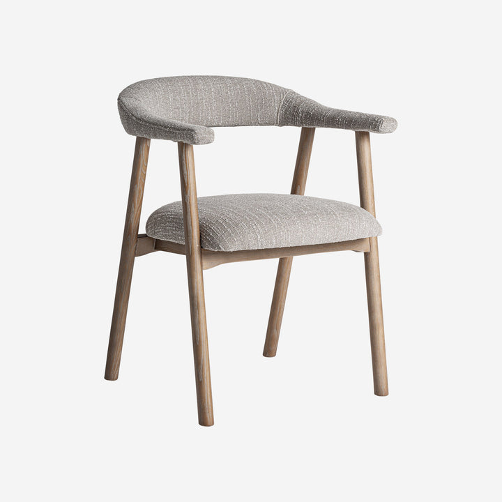 Silla de madera de fresno y poliéster en color marrón natural 57 x 55 x 74 cm
