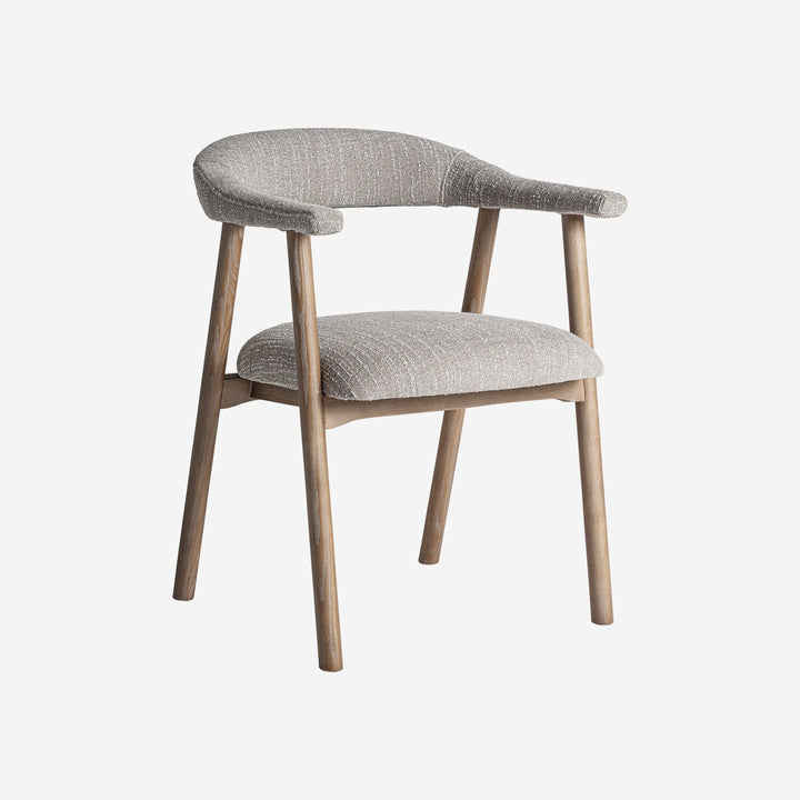 Silla de madera de fresno y poliéster en color marrón natural 57 x 55 x 74 cm
