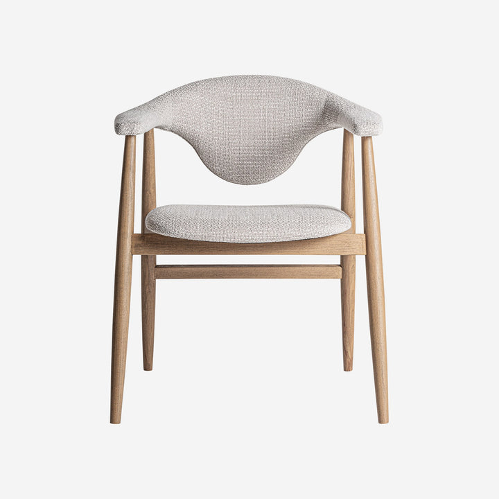 Silla de madera de haya y poliéster en color marrón claro mate