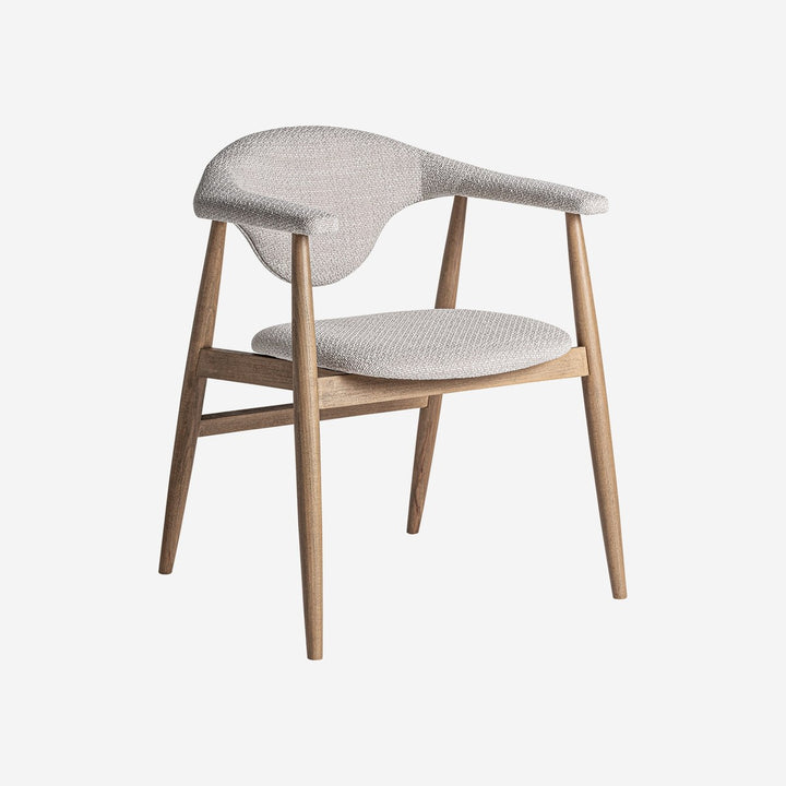 Silla de madera de haya y poliéster en color marrón claro mate