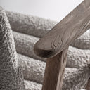 Silla de madera de olmo y poliéster con brazos – detalle