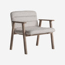 Silla de madera de olmo y poliéster en color marrón claro
