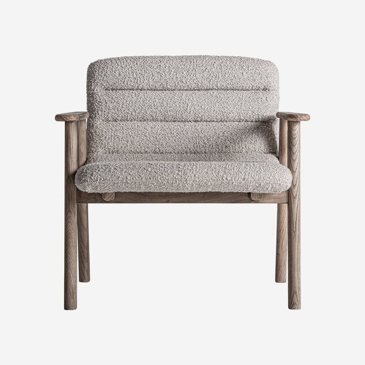 Silla de madera de olmo y poliéster en color marrón claro