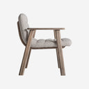 Silla de madera de olmo y poliéster en color marrón claro