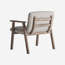Silla de madera de olmo y poliéster en color marrón claro