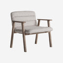 Silla de madera de olmo y poliéster en color marrón claro