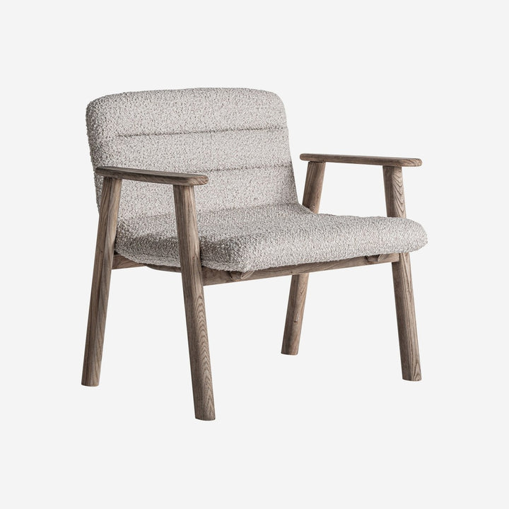 Silla de madera de olmo y poliéster en color marrón claro