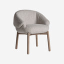 Silla de madera de olmo y poliéster envolvente – Marrón / 66 x 58 x 74 cm