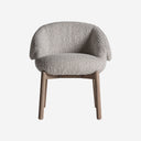Silla de madera de olmo y poliéster envolvente – Marrón / 66 x 58 x 74 cm