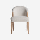 Silla de madera de pino y algodón bouclé en color marrón