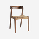 Silla de madera de roble y fibra natural en color marrón (pack de 2)