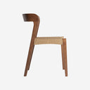 Silla de madera de roble y fibra natural en color marrón (pack de 2)