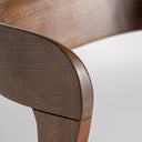 Silla de madera de roble y fibra natural en color marrón (pack de 2) – detalle