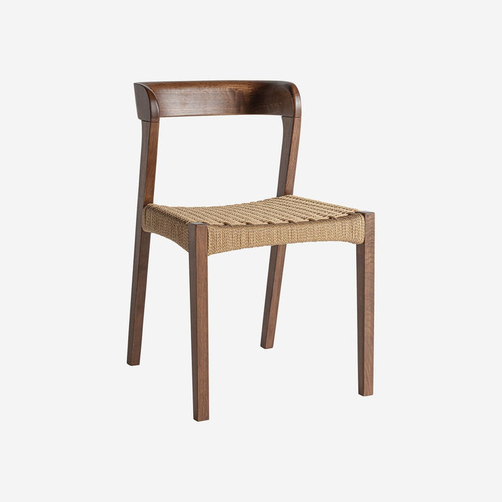 Silla de madera de roble y fibra natural en color marrón (pack de 2)