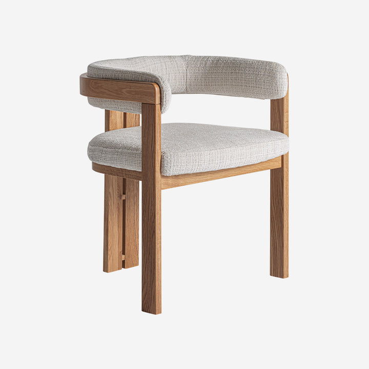 Silla de madera de roble y poliéster en color marrón 58 x 55 x 71 cm