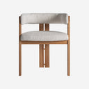 Silla de madera de roble y poliéster en color marrón 58 x 55 x 71 cm