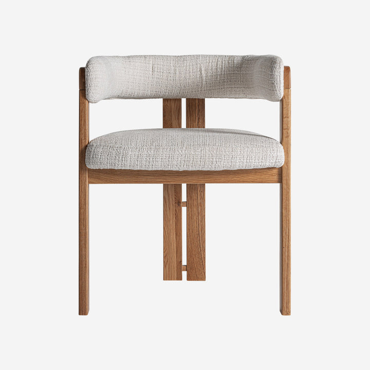 Silla de madera de roble y poliéster en color marrón 58 x 55 x 71 cm