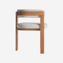 Silla de madera de roble y poliéster en color marrón 58 x 55 x 71 cm