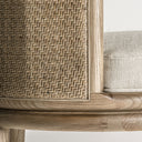 Silla de madera de roble y poliéster en color marrón 60 x 78 cm – detalle