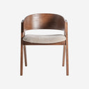 Silla de madera de roble y poliéster en color marrón 63 x 55 x 81 cm