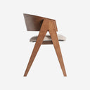 Silla de madera de roble y poliéster en color marrón 63 x 55 x 81 cm