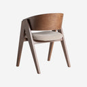 Silla de madera de roble y poliéster en color marrón 63 x 55 x 81 cm