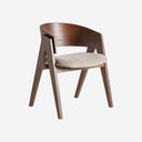 Silla de madera de roble y poliéster en color marrón 63 x 55 x 81 cm