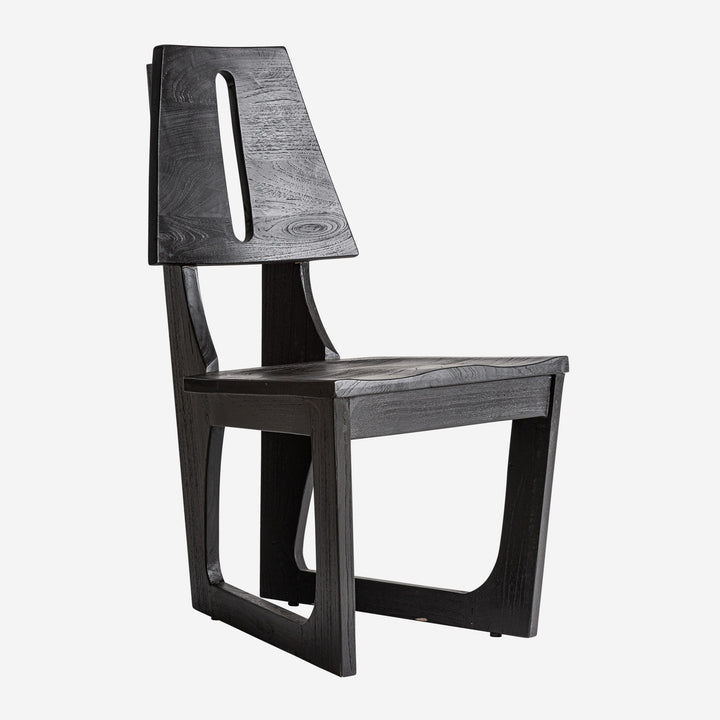 Silla de madera de teca en color negro