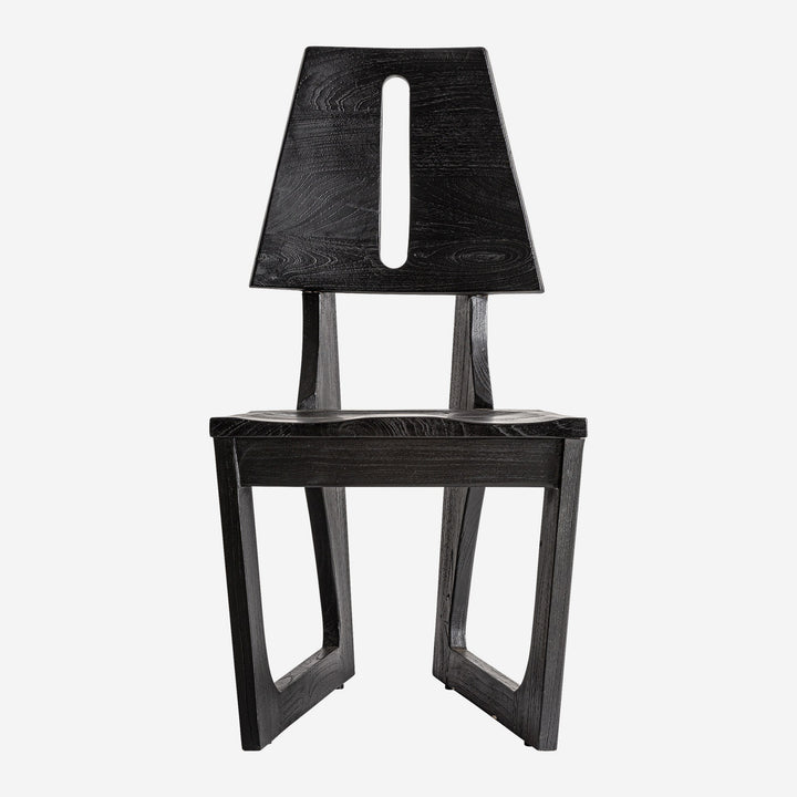 Silla de madera de teca en color negro