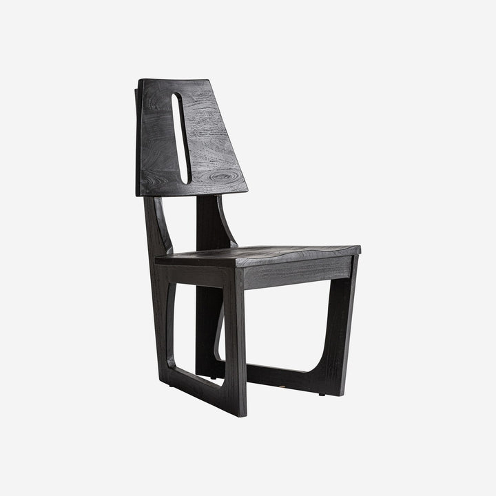 Silla de madera de teca en color negro