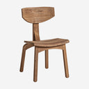 Silla de madera de teca reciclada en color marrón (pack de 2)