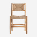 Silla de madera de teca y cáñamo en color marrón claro (pack de 2)