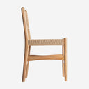 Silla de madera de teca y cáñamo en color marrón claro (pack de 2)