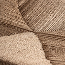 Silla de madera de teca y cáñamo en color marrón claro (pack de 2) – detalle