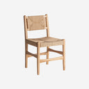 Silla de madera de teca y cáñamo en color marrón claro (pack de 2)