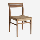 Silla de madera de teca y cuerda en color marrón 45 x 50 x 80 cm (pack de 2)