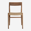 Silla de madera de teca y cuerda en color marrón 45 x 50 x 80 cm (pack de 2)