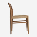 Silla de madera de teca y cuerda en color marrón 45 x 50 x 80 cm (pack de 2)