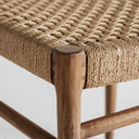 Silla de madera de teca y cuerda en color marrón 45 x 50 x 80 cm (pack de 2) – detalle