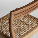 Silla de madera de teca y cuerda en color marrón 45 x 50 x 80 cm (pack de 2) – detalle