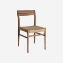 Silla de madera de teca y cuerda en color marrón 45 x 50 x 80 cm (pack de 2)