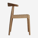 Silla de madera de teca y cuerda en color marrón 55 x 50 x 76 cm (pack de 2)