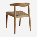 Silla de madera de teca y cuerda en color marrón 55 x 50 x 76 cm (pack de 2)