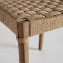 Silla de madera de teca y cuerda en color marrón 55 x 50 x 76 cm (pack de 2) – detalle