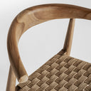 Silla de madera de teca y cuerda en color marrón 55 x 50 x 76 cm (pack de 2) – detalle